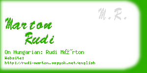 marton rudi business card